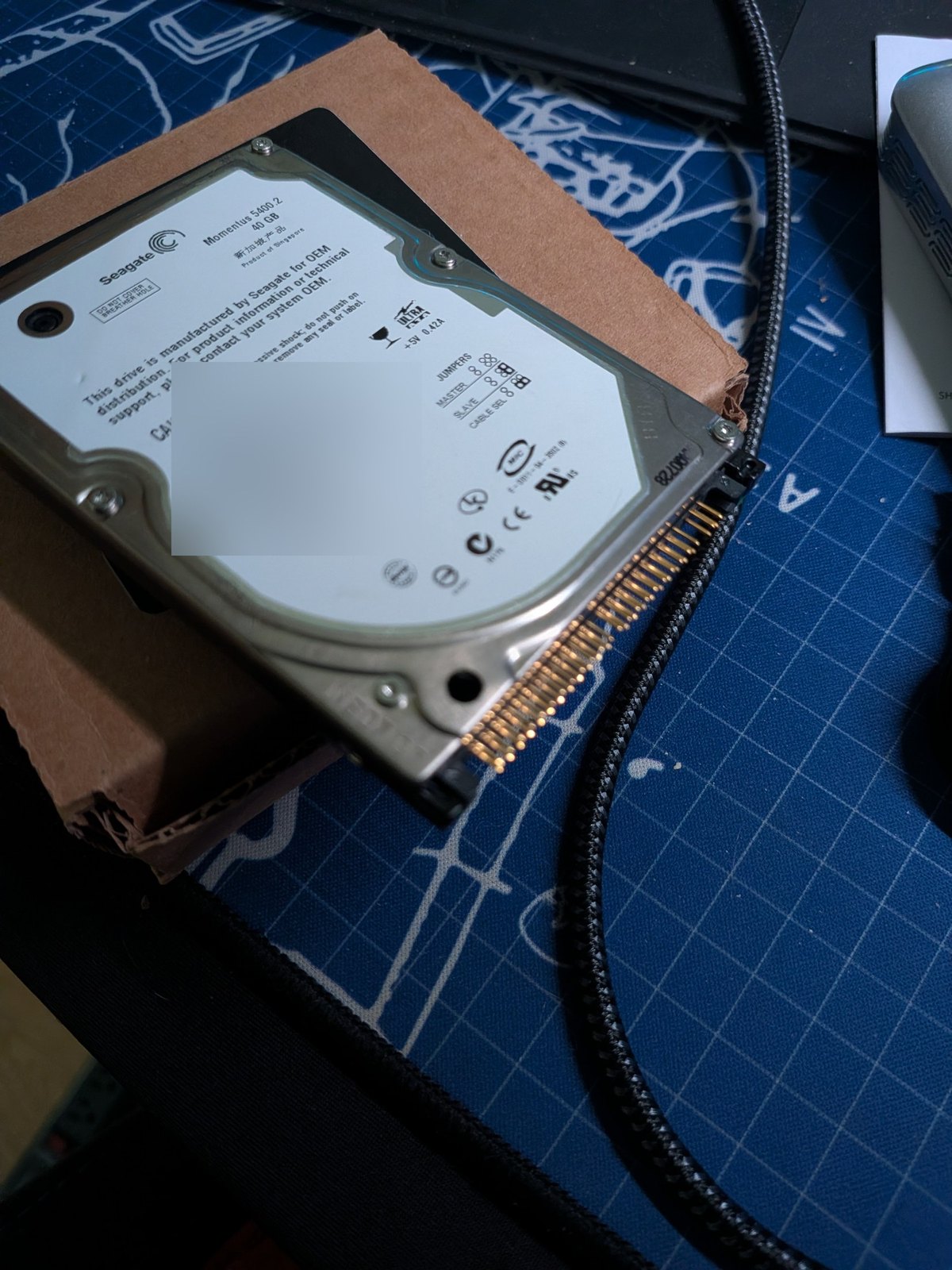 One of the seven, on the box it arrived in.